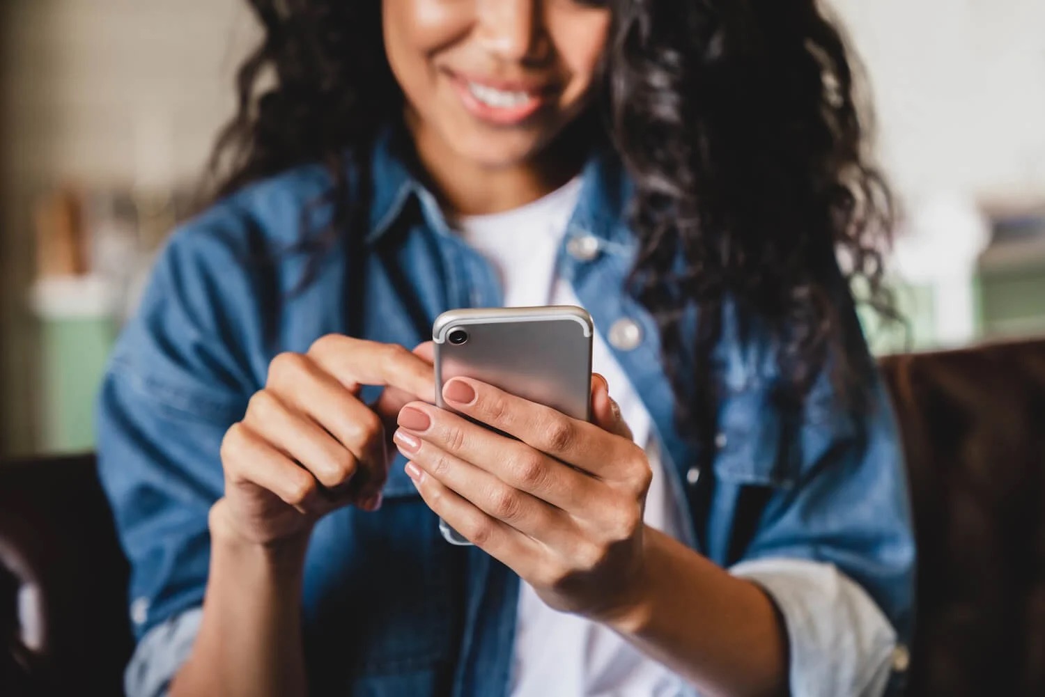 Someone checking in on their phone